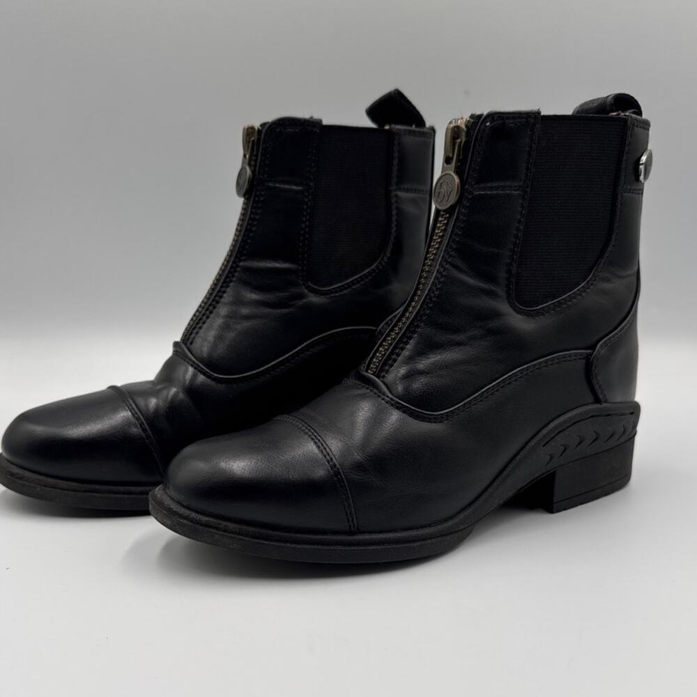 Ovation Quantum Jodhpur Paddock Boots Big Kid 1 Black Vega Synthetic Leather